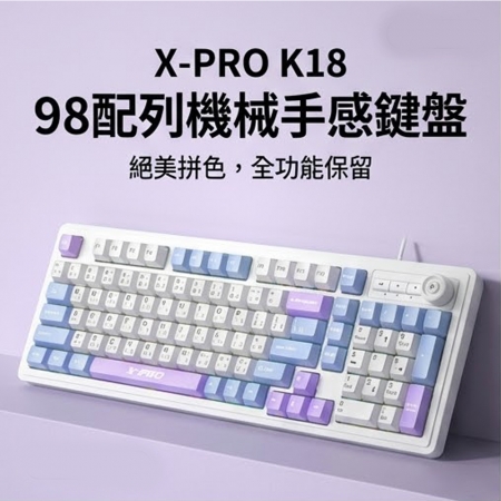 Anone RGB幻彩燈效多功能旋鈕靜音鍵盤KB4016 （多裝置相容 即插即用）