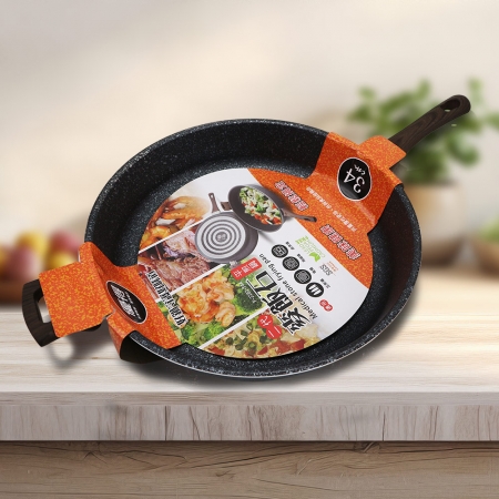 優得二代麥飯石不沾深型平煎鍋-34cm-1支