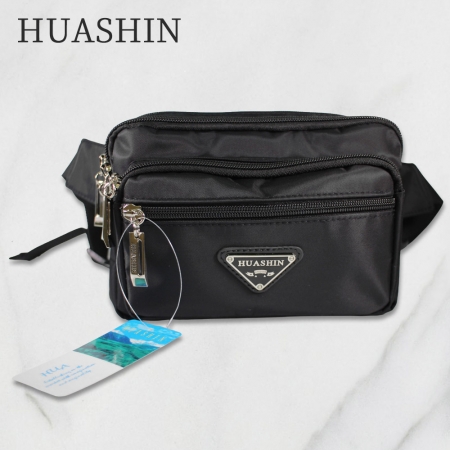 HUASHIN 男用休閒拉鍊輕量型三層腰包 B3