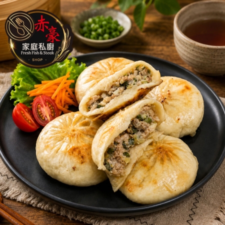 【赤豪家庭私廚】蔥燒鮮肉大餡餅（75g±10%/顆/6顆1包）