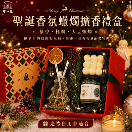 【Wild Summer】聖誕香氛蠟燭擴香禮盒｜精緻包裝送禮首選 聖誕交換禮物 香氛蠟燭禮盒