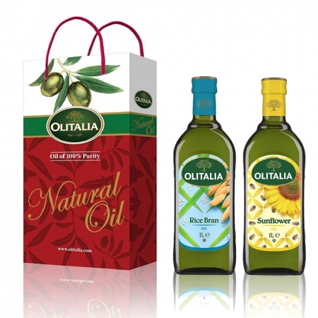 Olitalia 奧利塔 玄米油1000ml＋葵花油1000ml禮盒組