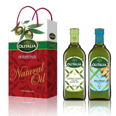 Olitalia 奧利塔 精純橄欖油1000ml＋玄米油1000ml禮盒組