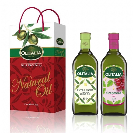 Olitalia 奧利塔 精純橄欖油1000ml＋葡萄籽油1000ml禮盒組