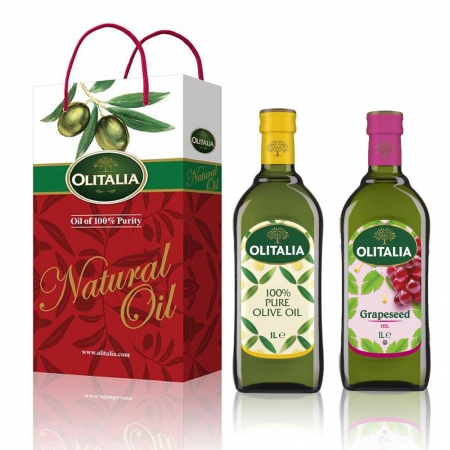 Olitalia 奧利塔 PURE純橄欖油1000ml＋葡萄籽油1000ml禮盒組