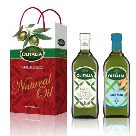 Olitalia 奧利塔 特級初榨橄欖油1000ml＋玄米油1000ml禮盒組