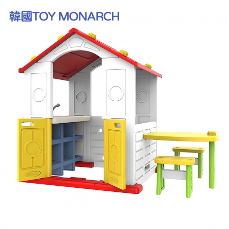 韓國TOY MONARCH 水槽遊戲屋-紅白色（附流理台＋收納架＋桌椅） CHD-512