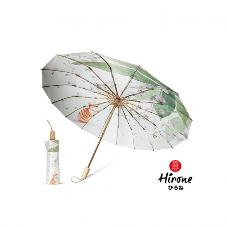 日本HIRONE 日系風格彩膠晴雨傘-剪耳貓 LZ10100406
