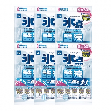 冰點 酷涼濕巾-加長版 （5入/包） x6包