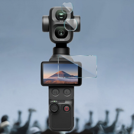 Imak DJI Osmo Pocket 4P 相機鏡頭＋螢幕玻璃貼（一套裝） 奈米吸附