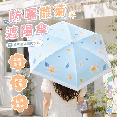 【Besthot】防曬雛菊遮陽傘 晴雨兩用傘 摺疊傘