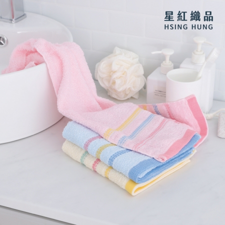 【星紅織品】台灣製三條彩速乾輕量毛巾（3色平均出貨/捲包款）