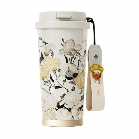 GERM格米 THE MET致敬梵古系列 閃耀咖啡杯 玫瑰 500ML（GERM-MB751）