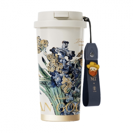 GERM格米 THE MET致敬梵古系列 閃耀咖啡杯 鳶尾花 500ML（GERM-MB753）