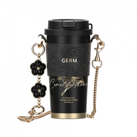 GERM格米 山茶花系列閃耀保溫咖啡杯 夜蕾山茶 500ML（GERM-MB771）