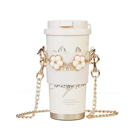 GERM格米 山茶花系列閃耀保溫咖啡杯 雪境山茶 500ML（GERM-MB772）