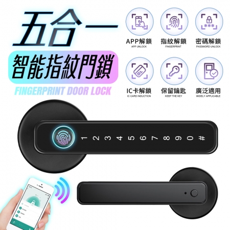u-ta 智能五合一密碼/鑰匙/磁卡/APP/指紋門把電子鎖CK86 （APP中文介面 設定簡單 操作快速）
