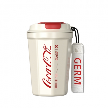 GERM格米 可口可樂聯名款菱形咖啡杯-390ML 白（GERM-CPCCW）