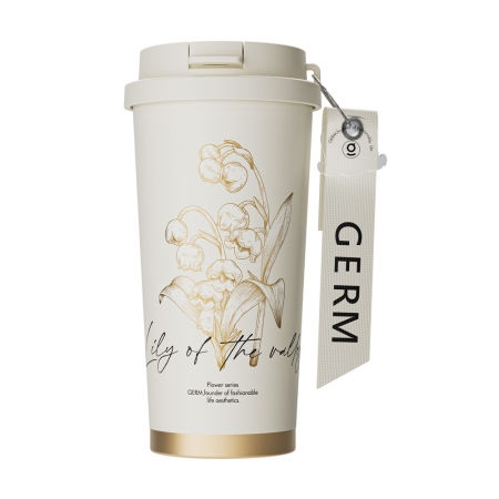 GERM格米 鈴蘭系列閃耀保溫杯 茶白 500ML（GERM-MB472）