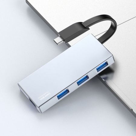 VOKAMO Type-C 鋅合金4埠擴展集線器（4*USB3.0） 擴展塢