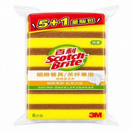 3M 細緻餐具/茶杯 專用 海綿菜瓜布6入裝
