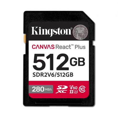 金士頓 512G Canvas React Plus SDXC UHS-II V60 相機記憶卡 專業攝影（KT-SDR2V6-512G）