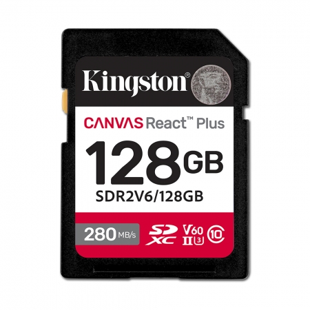 金士頓 128G Canvas React Plus SDXC UHS-II V60 相機記憶卡 專業攝影（KT-SDR2V6-128G）