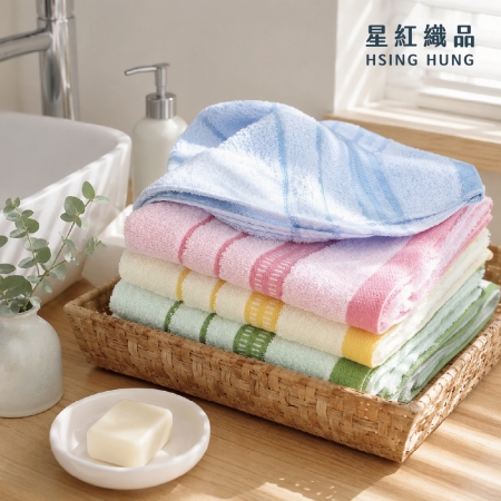 【星紅織品】台灣製小方格速乾輕量毛巾（4色平均出貨/捲包款）
