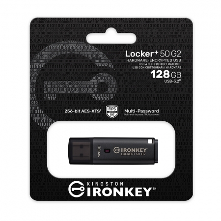 Kingston 金士頓 128G IronKey Locker＋ 50 G2 USB3.2 加密 隨身碟（KT-IKLP50G2-128G）