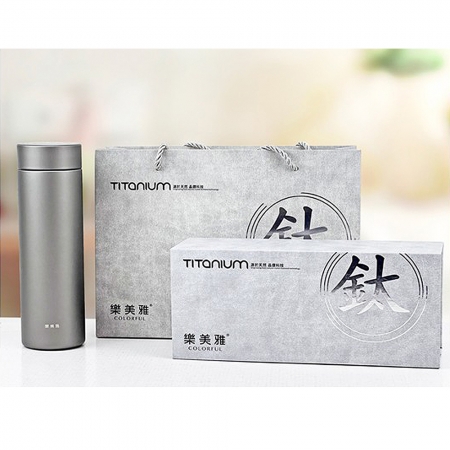 樂美雅 純鈦保溫杯500ml含茶隔（附提袋） AKB-T500F 保溫瓶 保溫杯 咖啡杯 環保杯