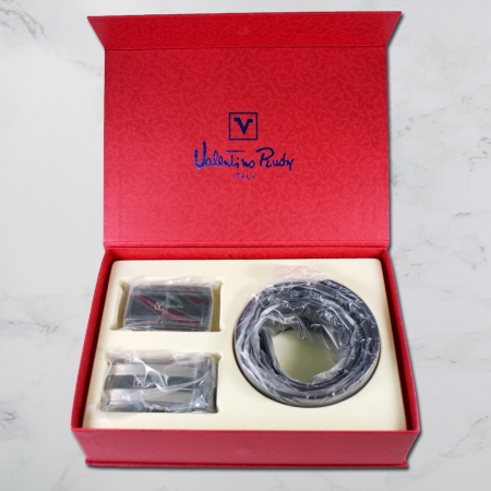 Valentino Rudy 雙皮帶頭皮帶禮盒 VR005 真皮皮帶 送禮套裝禮盒 新年 生日 結婚 父親節禮物 商務皮夾