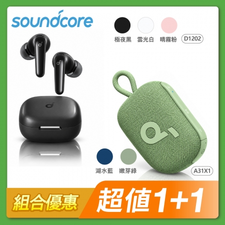 【組合優惠】Soundcore R60i NC 主動降噪真無線藍牙耳機 D1202＋Select 4 Go IP67 防水可攜式藍牙喇叭