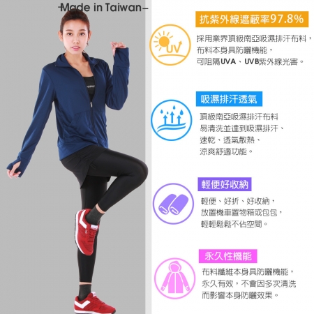 台灣製 抗UV防曬運動吸排連帽外套 超值二件組