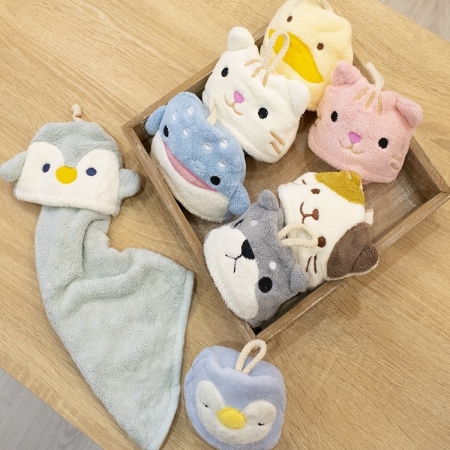 【QiMart】日本熱銷可愛動物擦手巾-2入組