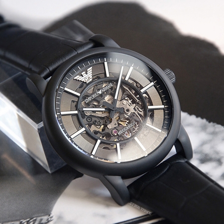 Emporio Armani 亞曼尼 | 原廠平輸精品手錶 透視心靈機械男錶 - 黑AR60008
