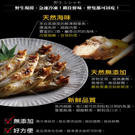 【小川漁屋】鮮凍爆卵柳葉魚（200g±10%/包）