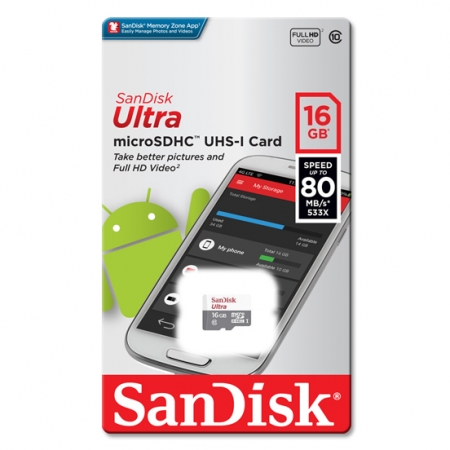  SanDisk Ultra 16GB microSD UHS-I C10 手機記憶卡 TF卡 公司貨 （SD-48M-NEW-16G）