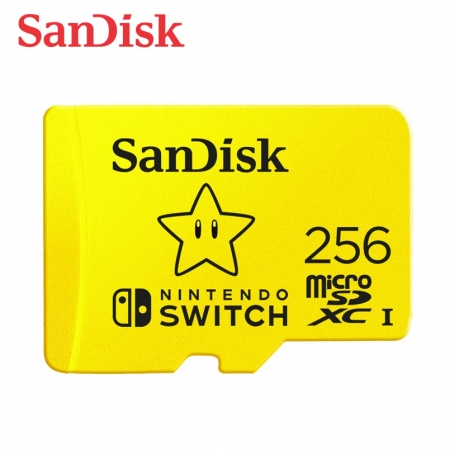 SanDisk 任天堂官方授權 Switch專用記憶卡 瑪利歐星星 256GB UHS-I microSD （SD-SQXAO-256G）