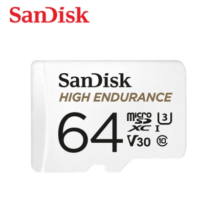 SanDisk 高耐寫度 microSD 記憶卡 64GB 監視器/行車記錄器專用 附轉卡 （SD-SQQNR-64G）