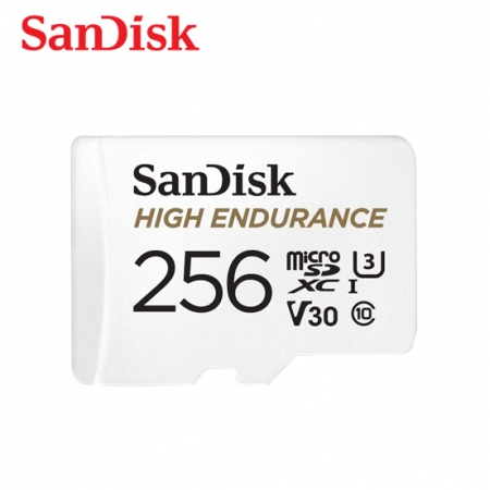 SanDisk 高耐寫度 microSD 記憶卡 256GB 監視器/行車記錄器專用 附轉卡 （SD-SQQNR-256G）