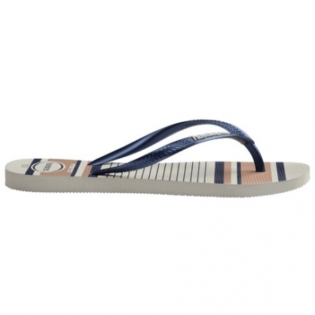 【哈瓦士havaianas】 巴西 人字拖 女款 Slim nautical /杏條紋 