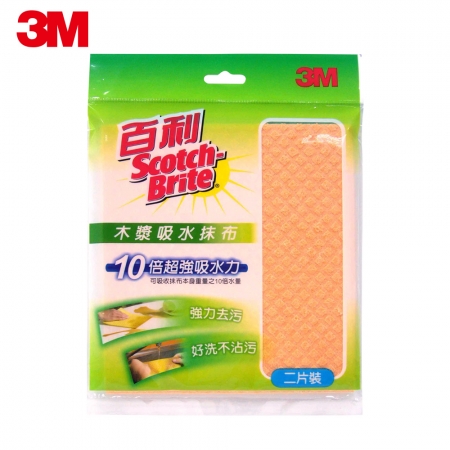 【3M】木漿棉吸水抹布2片裝*3包（共6片）