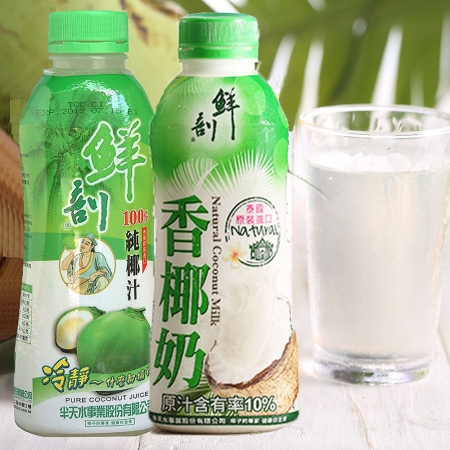【半天水】100%純椰汁、香椰奶任選12瓶（600ml/瓶）