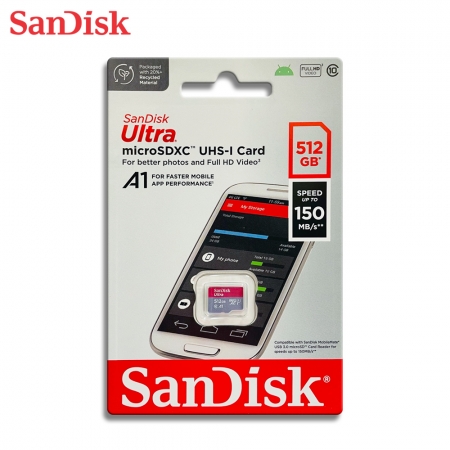 SanDisk Ultra A1 microSD UHS-I 512GB 手機 記憶卡 TF卡 傳輸速度最高150MB/s （SD-SQUAC-512G）