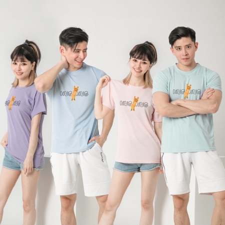 【台製良品】台灣製男女款 吸排短T-Shirt貓咪_C003（多色任選）