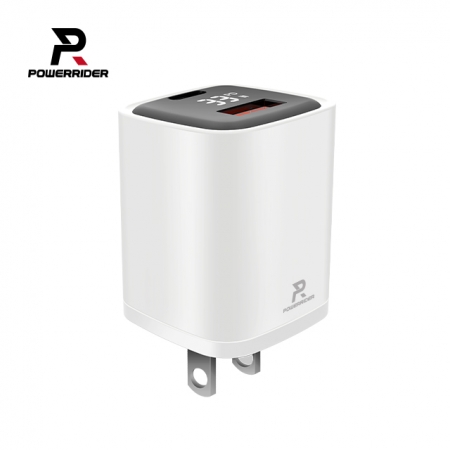 PowerRider PD35CA 33W數位顯示PD＋QC3.0電源供應器