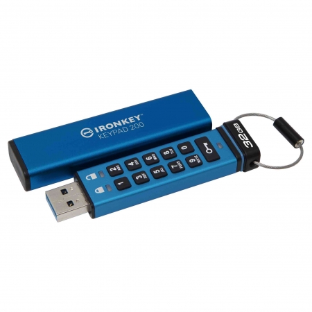 金士頓 32G 數字鍵盤設定密碼 IronKey Keypad 200 加密隨身碟 軍用級安全性（KT-IKKP200-32G）