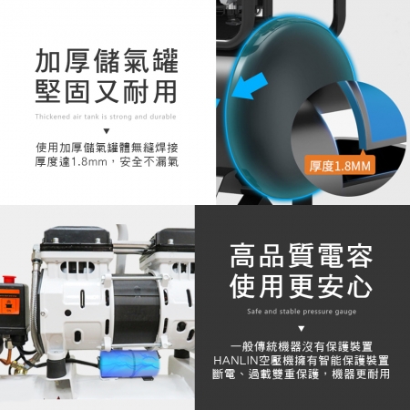 HANLIN-AIR9L 免維護無油9L空壓機