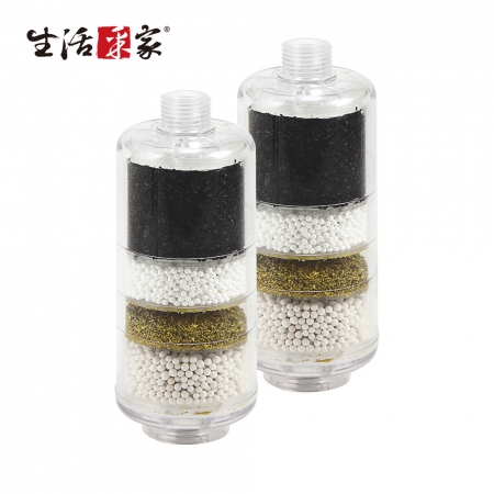 【生活采家】交叉導水家庭型加量淋浴用除氯過濾器（2入組）#99281