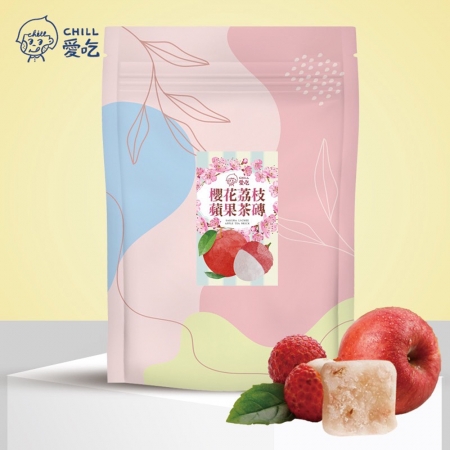 【CHILL愛吃】櫻花荔枝蘋果冰茶磚（10顆/袋）x1袋